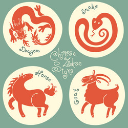 set signs of the chinese zodiac vector