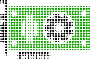 Video gpu card halftone icon vector