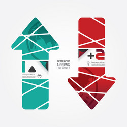 arrows line world red and terqoice color vector