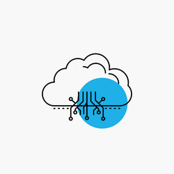 cloud computing data hosting network line icon vector image