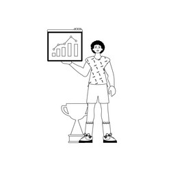 derision holds a graph of egress with positivist vector image