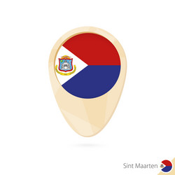 map pointer with flag sint maarten orange vector image