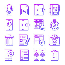 set of user interface icons web design vector image