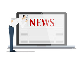 Checking fake news concept Royalty Free Vector Image