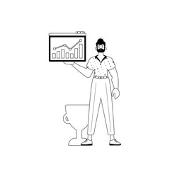 derision holds a graph of egress with positivist vector image