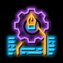 front end working and design neon glow icon vector image