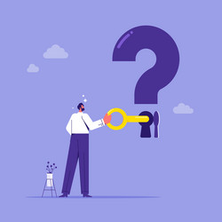 key to unlock answers for problem and questions vector image
