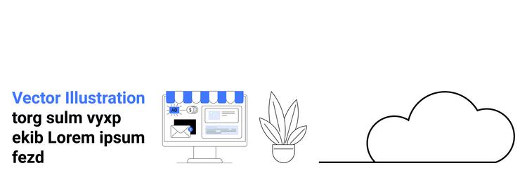 online storefront setup with cloud integration vector image