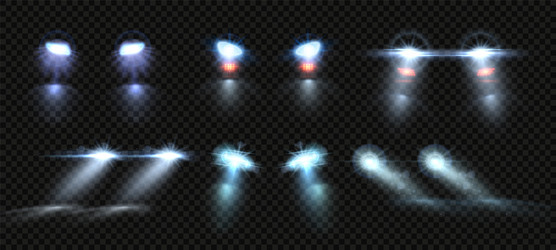 Police car headlights emergency flashing light Vector Image