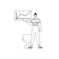 derision holds a graph of issue with positivist vector image