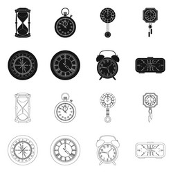 Isolated object of clock and time symbol vector