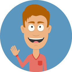 Smiling men avatar profile cartoon character flat vector