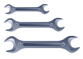 tools and instruments for working fixing wrench vector