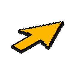 arrow isometric pixel icon web cursor click mouse vector image
