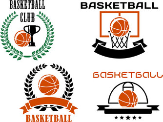 basketball club emblems and symbols templates vector