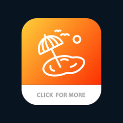 beach palm tree spring mobile app button android vector image
