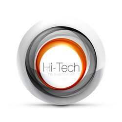 Digital techno sphere web banner button or icon vector