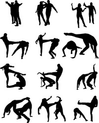 happy family silhouette romantic couple Vector Image