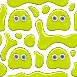 Seamless color pattern with green jelly character vector