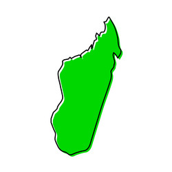 simple outline map of madagascar stylized line vector