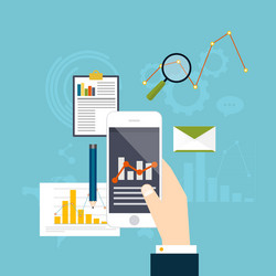 web analytics information and development website vector image