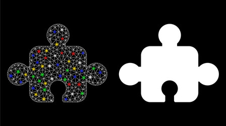 flare mesh network component icon with spots vector image