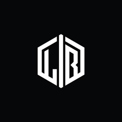 Lb letter logo monogram hexagon shape Royalty Free Vector