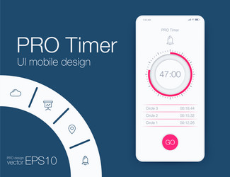 timer application ui design concept stock vector image