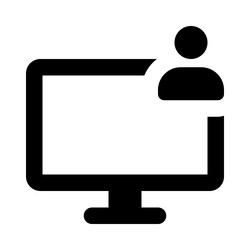 user actively utilizing the monitor for tasks vector image