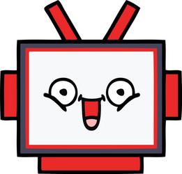 Cute cartoon robot head vector