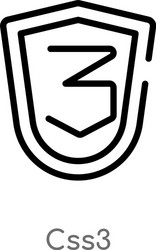 outline css3 icon isolated black simple line vector image