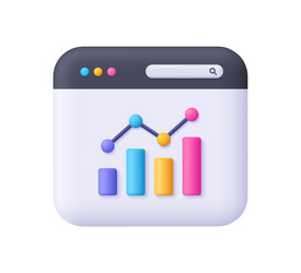 web page and growth bar chart with columns vector image