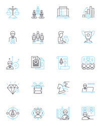 Agile methodology linear icons set scrum sprint vector