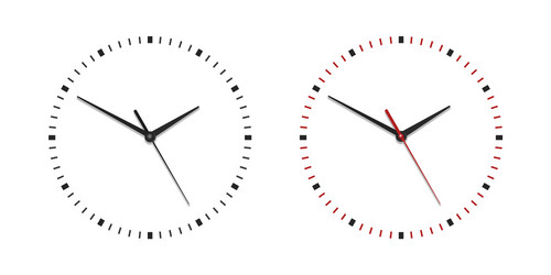 classic simple wall clock without numbers vector