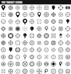 100 target icon set simple style vector