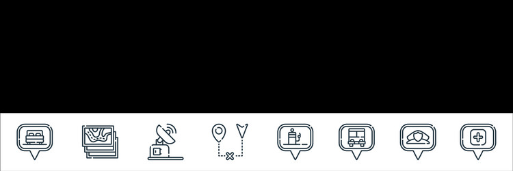 navigation and maps line icons linear set quality vector image