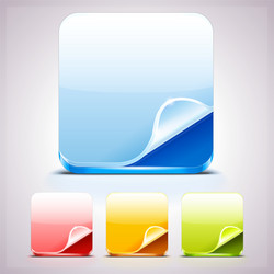 Set of four app icons backgrounds with curl corner vector