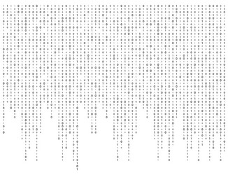 binary code zero one matrix white background vector