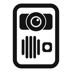 black and white icon of a simple intercom system vector image
