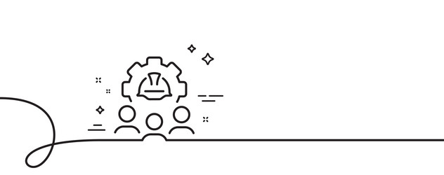 engineering team line icon engineer or architect vector image