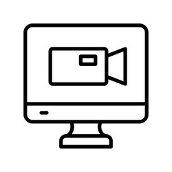 camcorder icon outline style design isolated vector image
