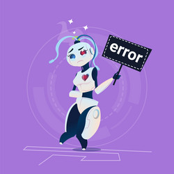 cute robot error modern artificial intelligence vector image