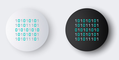 Line binary code icon isolated on grey background vector