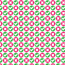 pattern background check mark icon wrong and right vector image