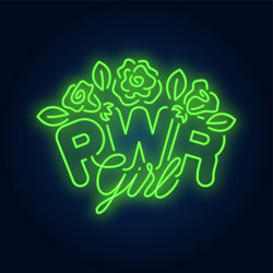 Pwr girl club neon sign Royalty Free Vector Image