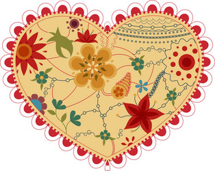 Floral heart Royalty Free Vector Image - VectorStock