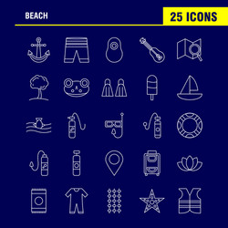 beach line icon for web print and mobile uxui kit vector image