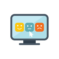 cursor clicking neutral face on computer screen vector image