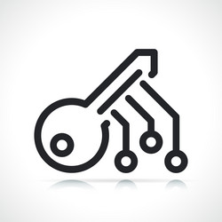 digital encryption key line icon vector image