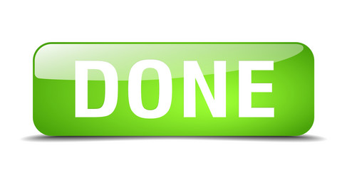 done green square 3d realistic isolated web button vector image